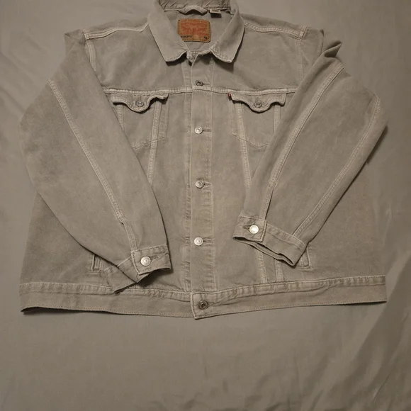 Levi’s Men’s XXL Gray Denim Trucker Jacket Cotton Stretch Classic Jean Coat - Picture 2 of 8